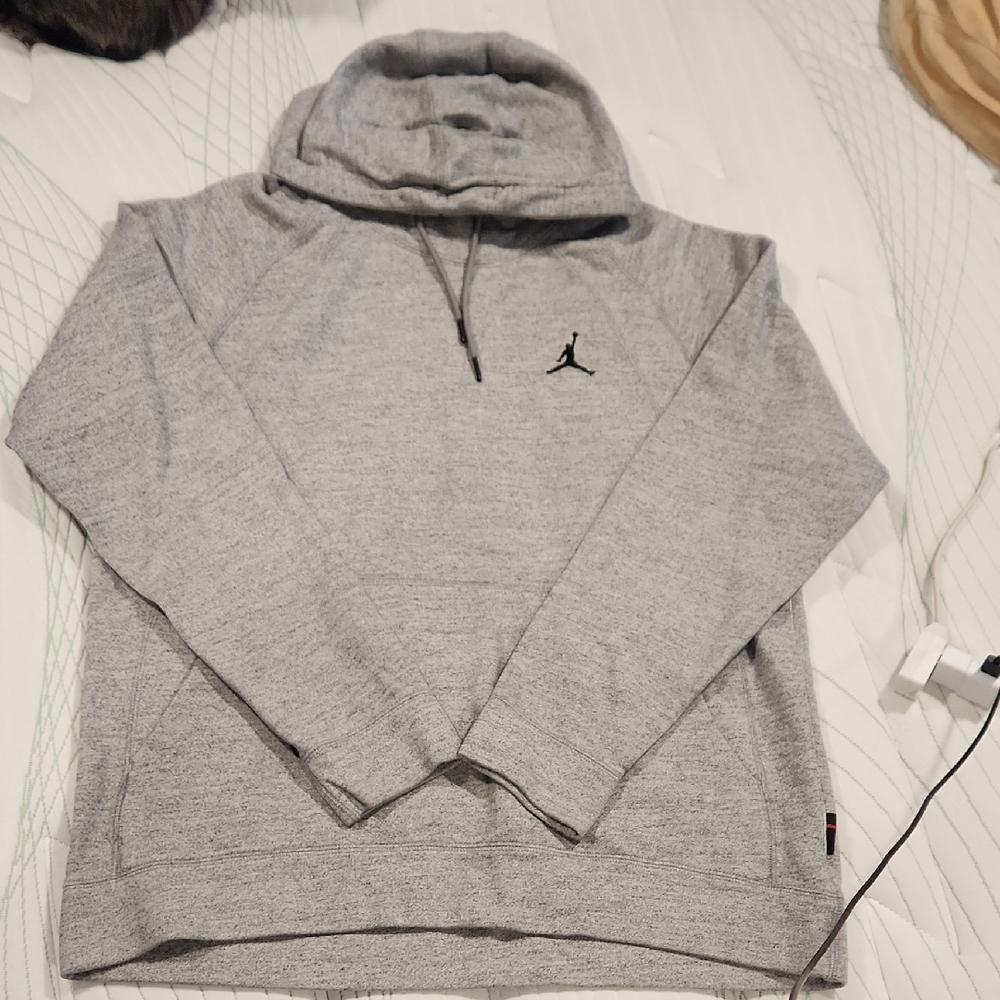 Jordan Heather Gray Hoodie with Black Logo